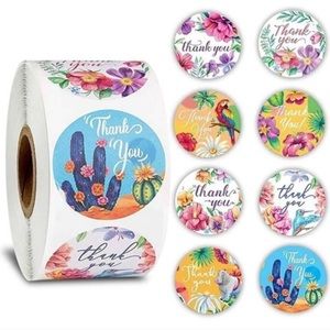📦BUNDLE & SAVE📦500 Floral Rain Forest Thank You Stickers